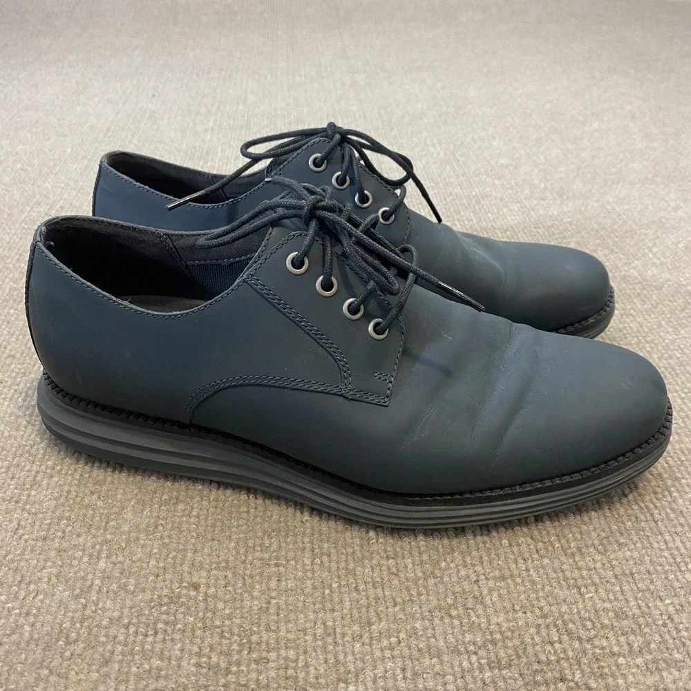 Cole Haan OriginalGrand Shoes Mens Size 8.5 M Blue Leather‎ Derby Dress C28863